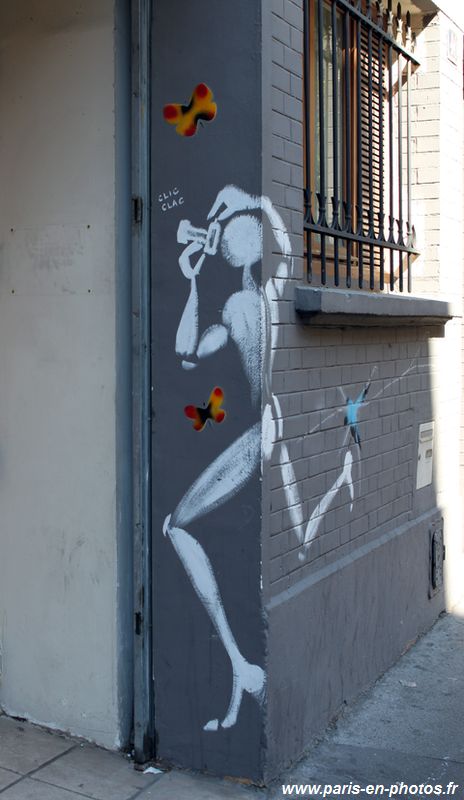 graffiti homme blanc, rue du Retrait